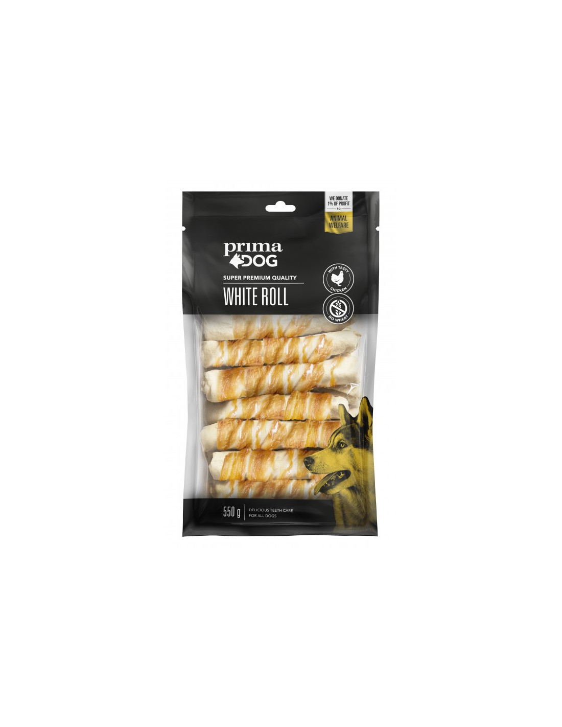 Prima dog white roll chicken 13cm 15st 550g