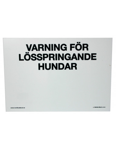 Varning lösspringande hund